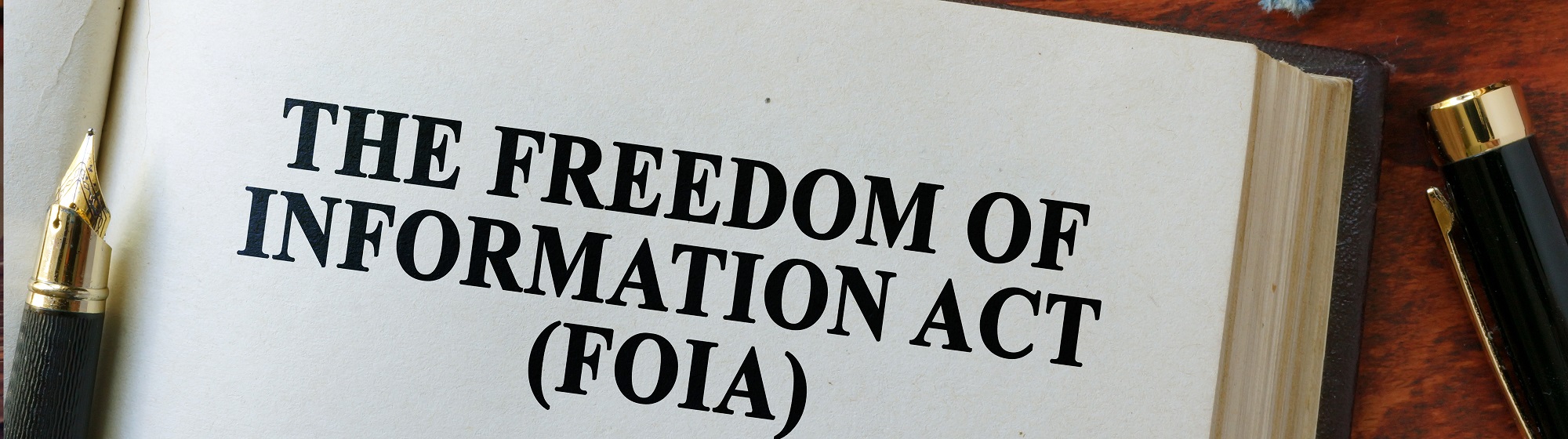 Book with text "Freedom of Information Act (FOIA)"